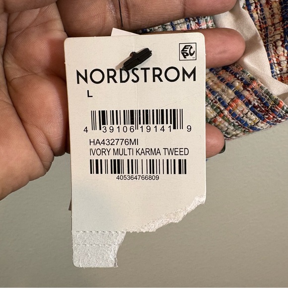 Halogen Tweed Blazer Size L Multicolor Four Pocket Button Front Business Casual - Picture 3 of 10